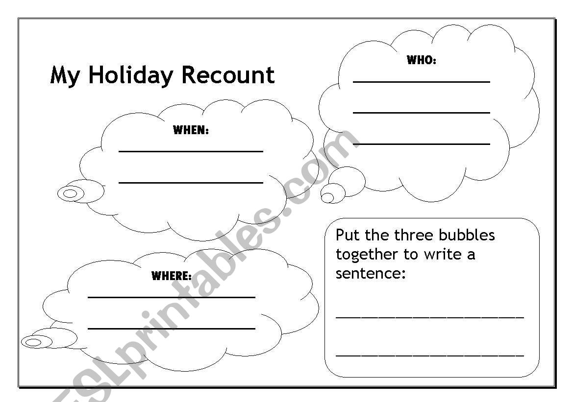 My holiday recount worksheet