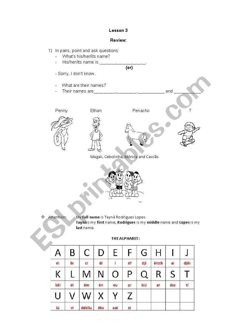 Spelling class worksheet