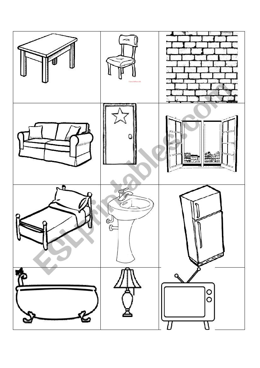 FURNITURE CROSSWORD worksheet