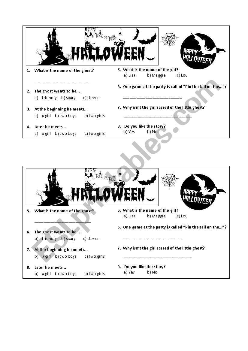 Halloween worksheet