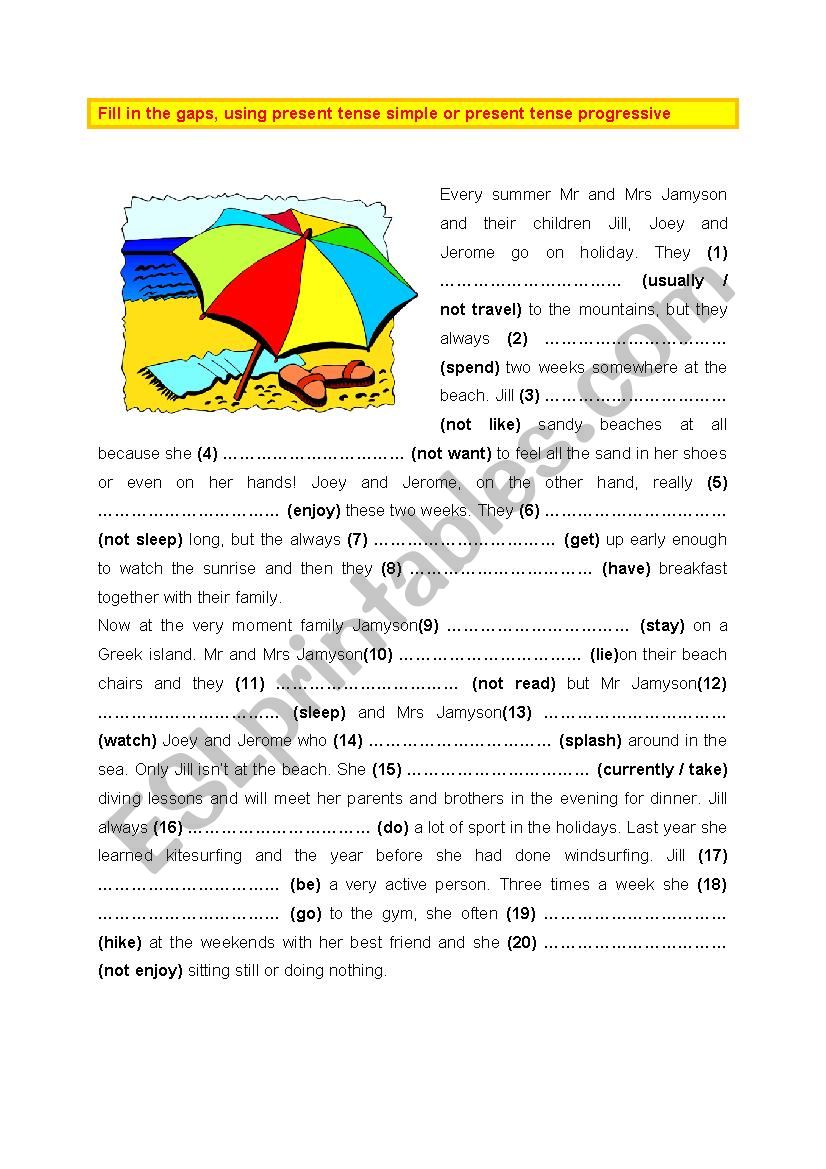 Present tense simple and present tense progressive (3)