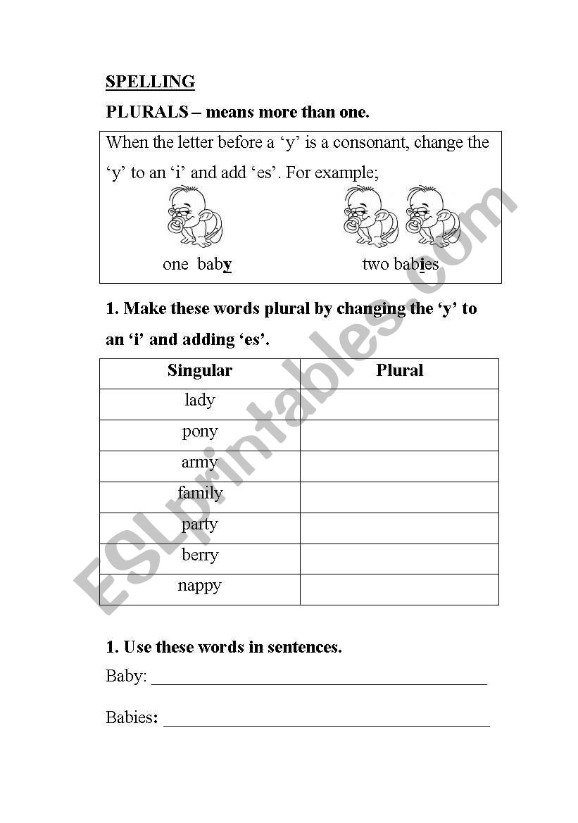 Spelling worksheet