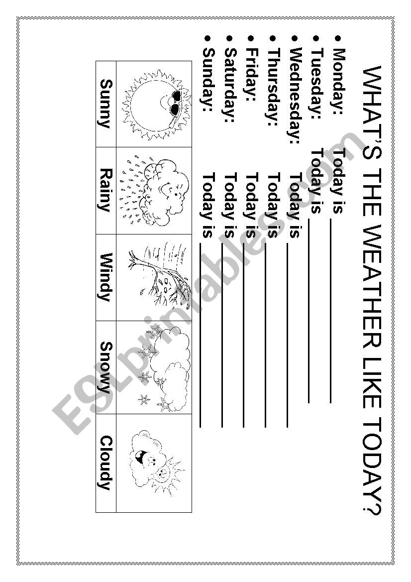The weather of the week worksheet