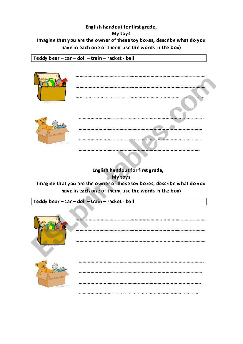 toys, use I have worksheet
