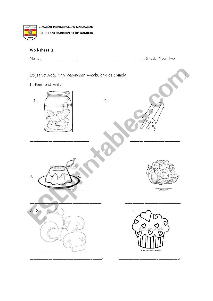 Food Vocabulary  worksheet