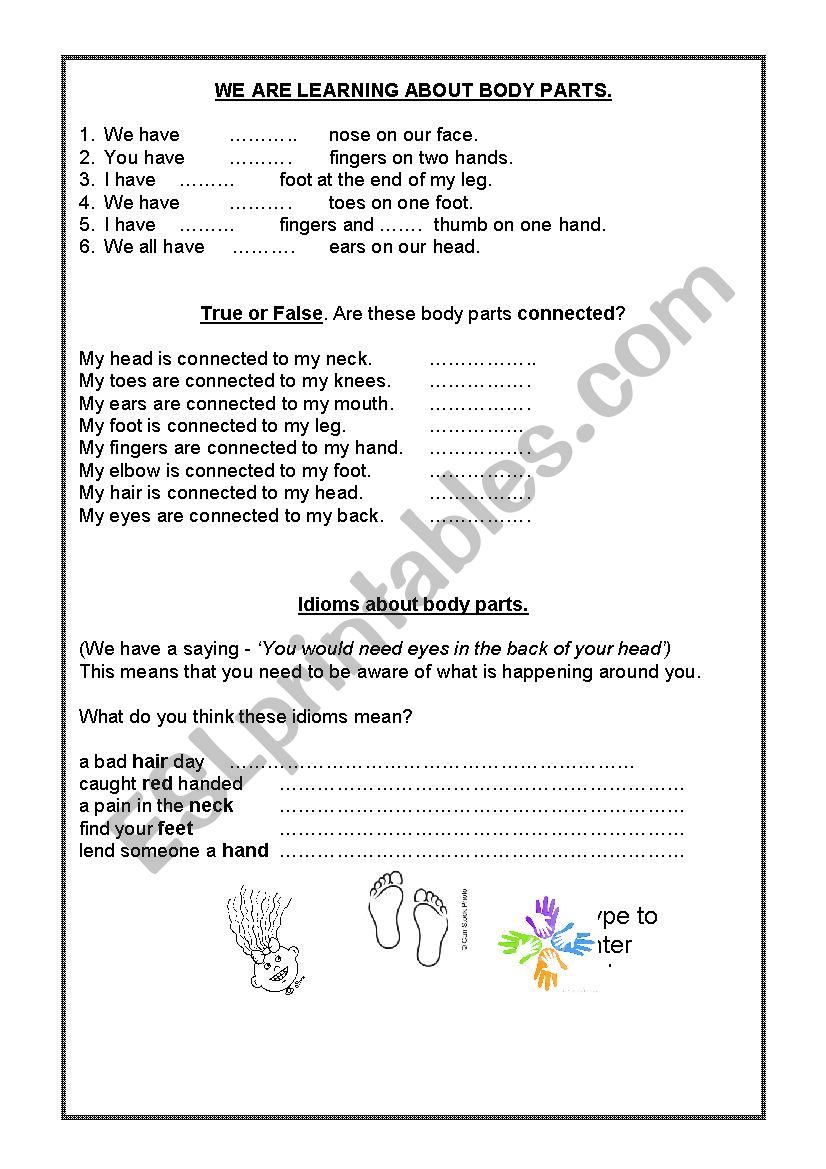 Body Parts  worksheet