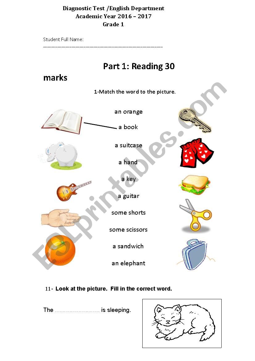 replacement test worksheet