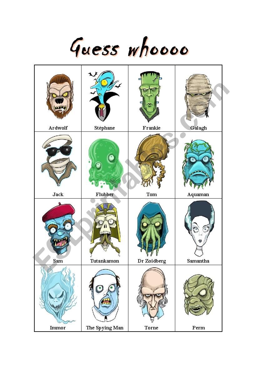 Halloween Guess Who worksheet