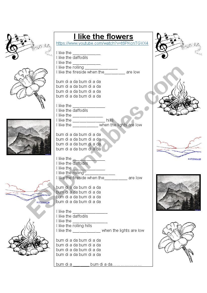 I like the flowers worksheet