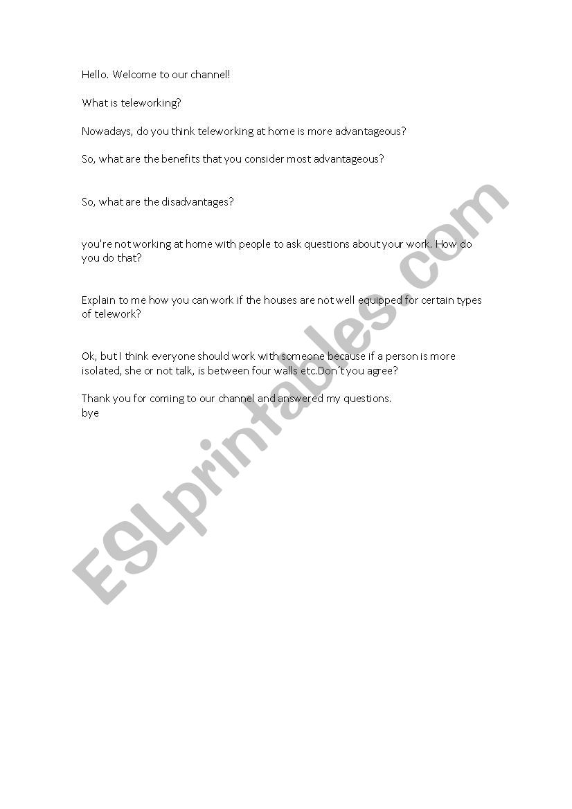 Work worksheet