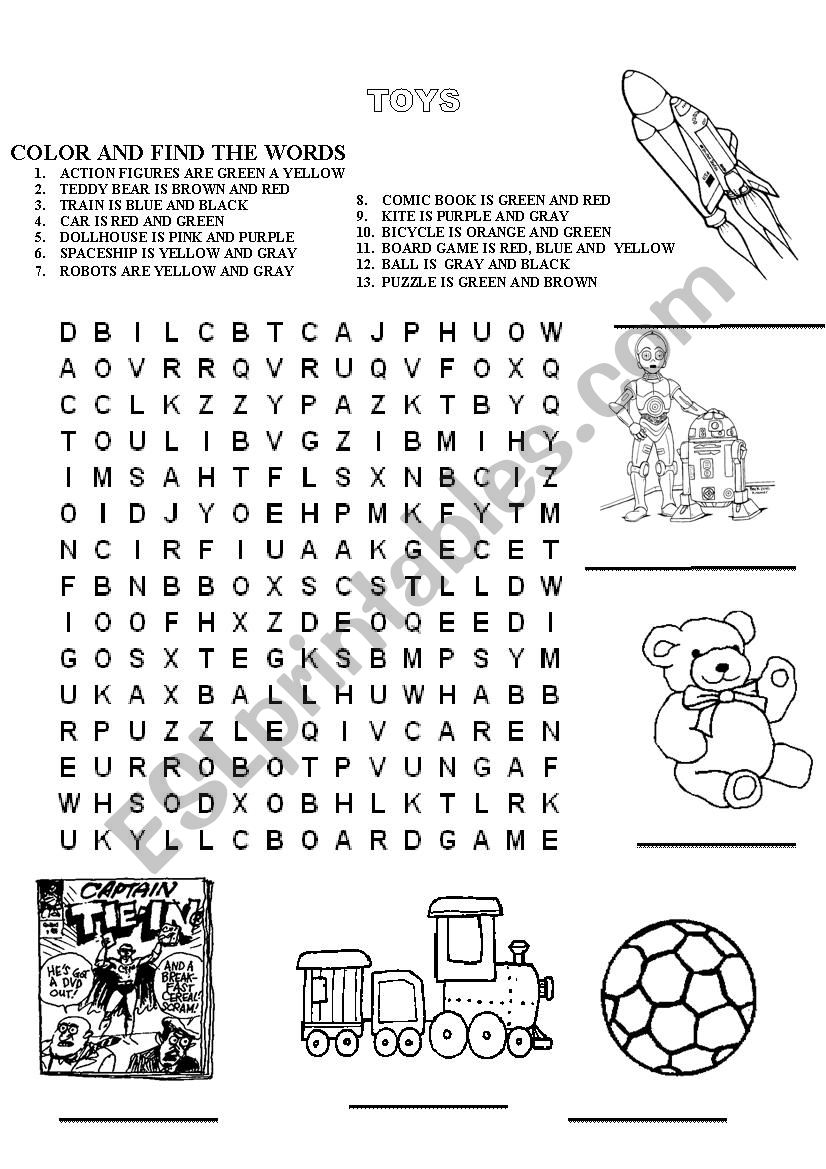 TOYS WORDSEARCH worksheet