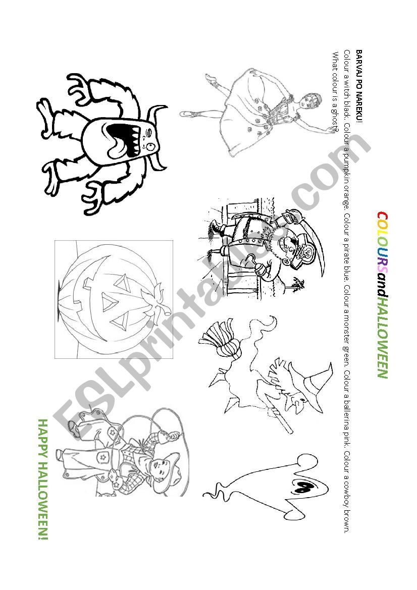 COLOURS AND HALLOWEEN worksheet