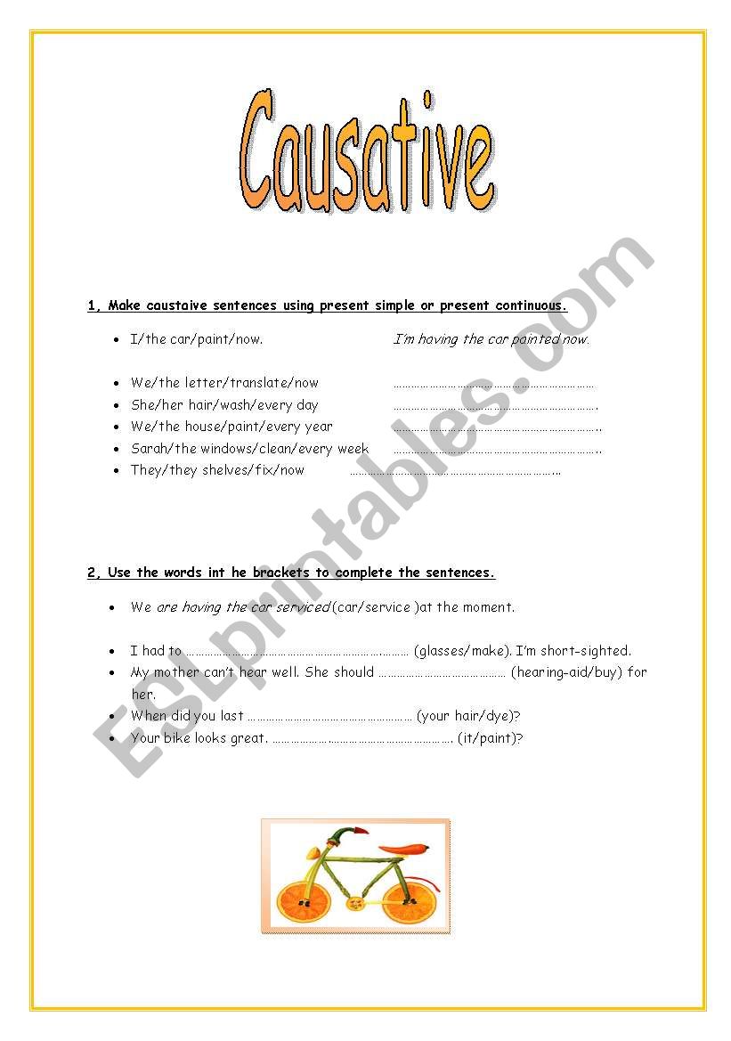 Causative worksheet