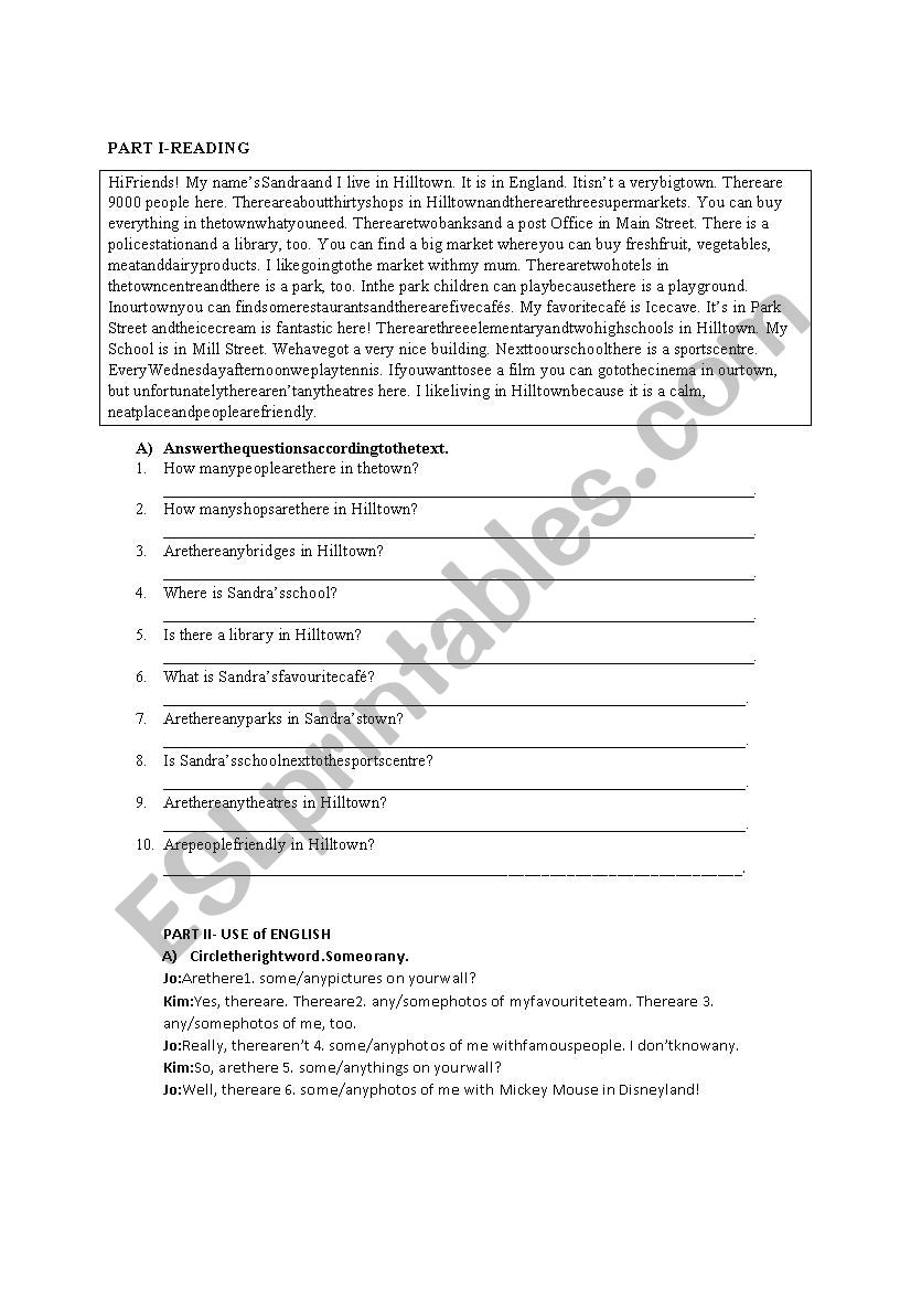 Elementary worksheet worksheet