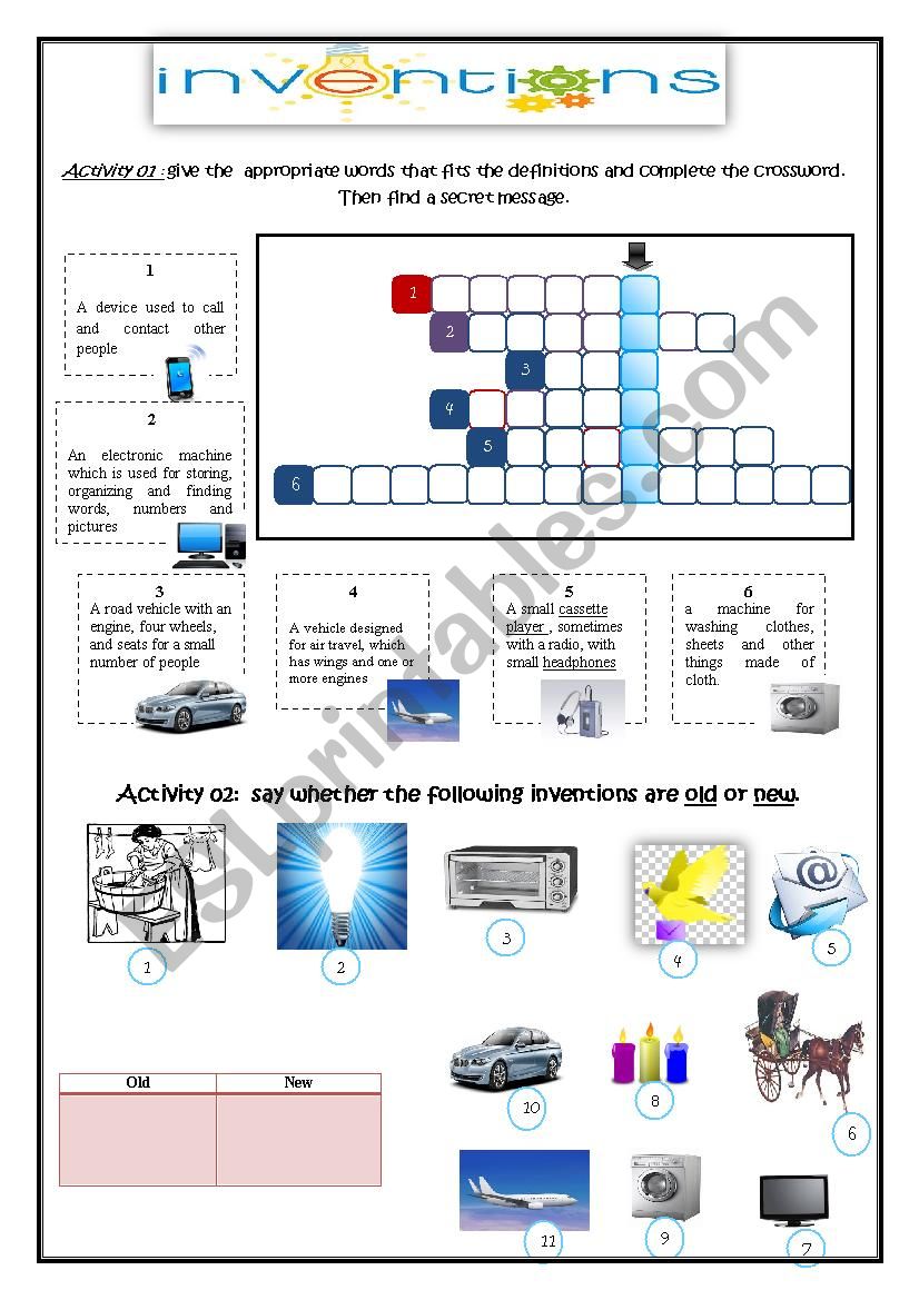 inventions worksheet