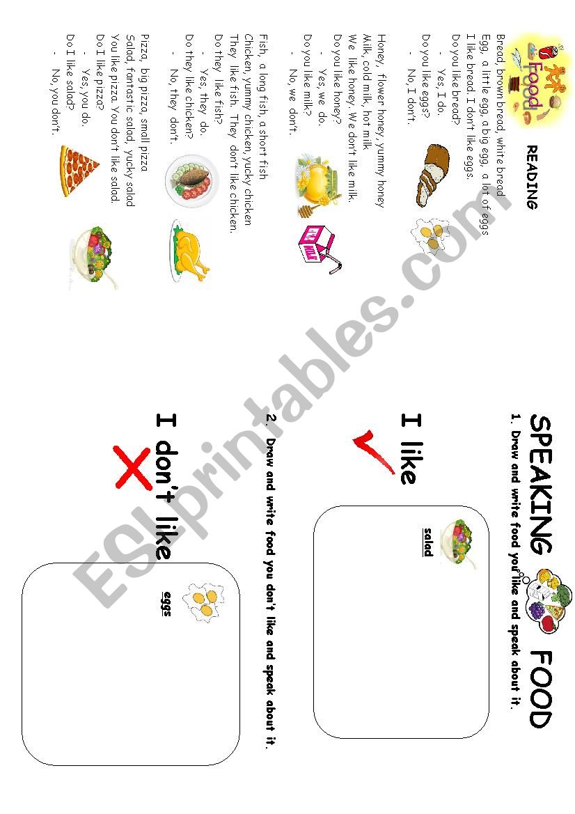 food worksheet