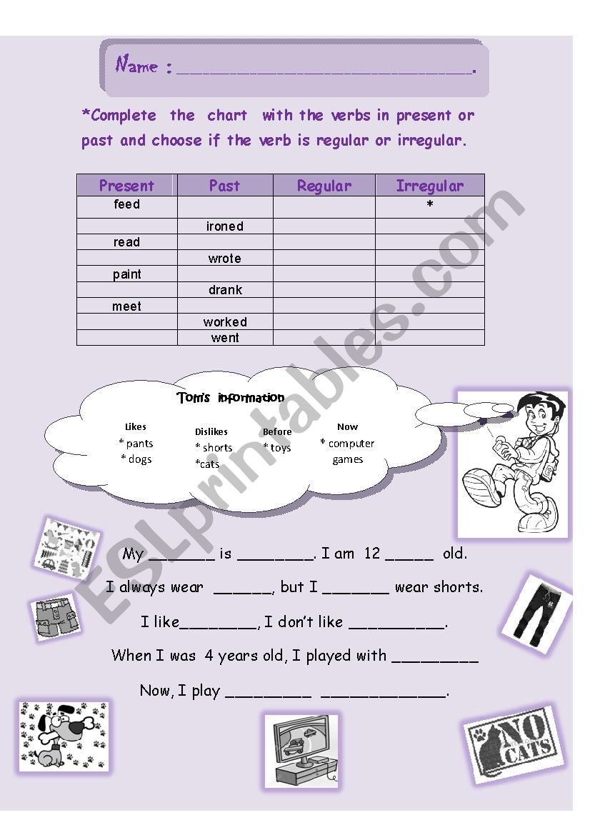 Past tense  worksheet