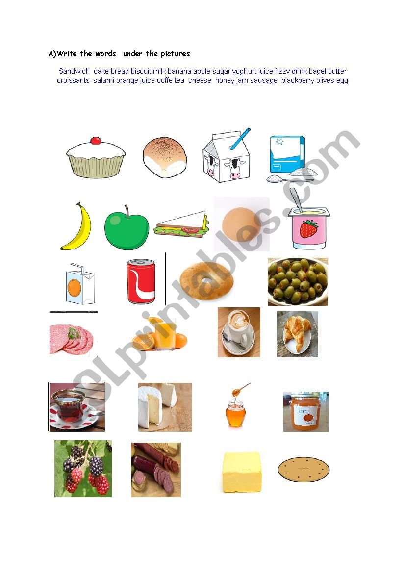 yummy breakfast worksheet