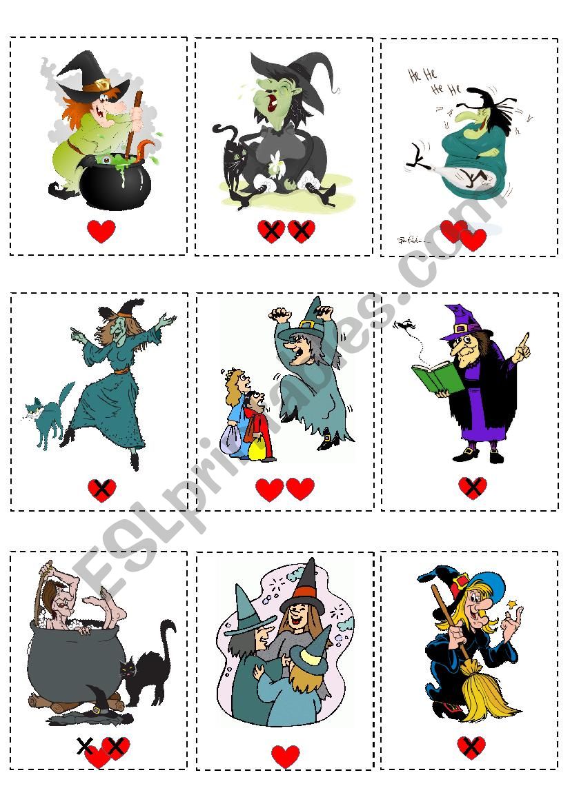 HALLOWEEN BOARDGAME: WITCH CARDS
