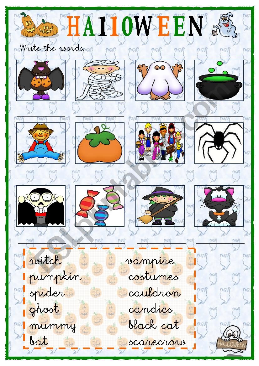 Halloween worksheet