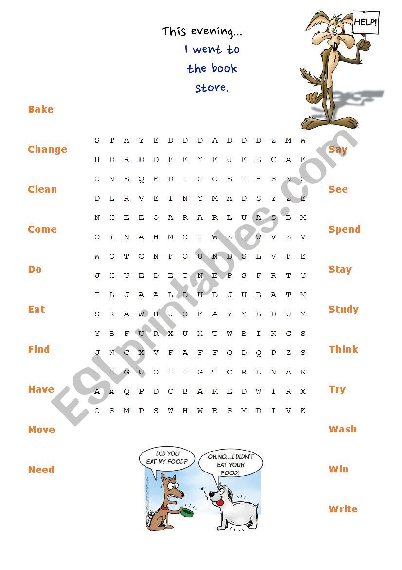 Regular and Irregular Verbs worksheet