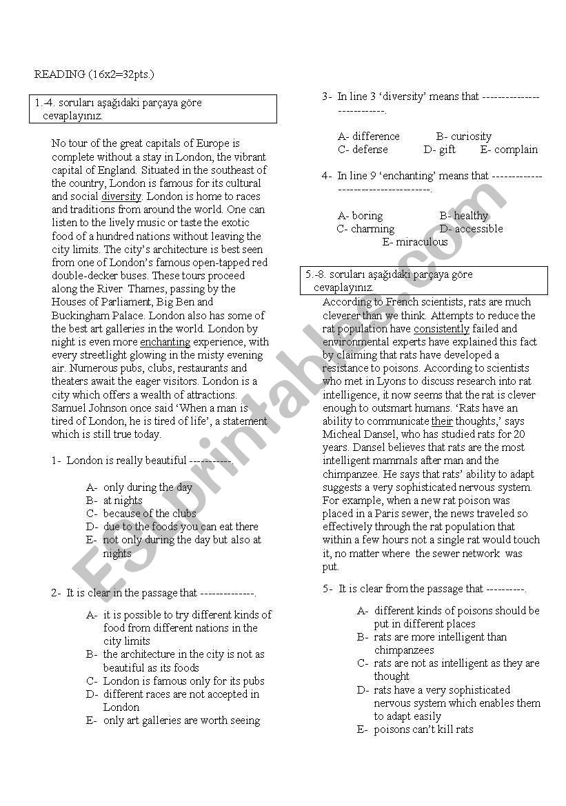 advanced grammar review worksheet