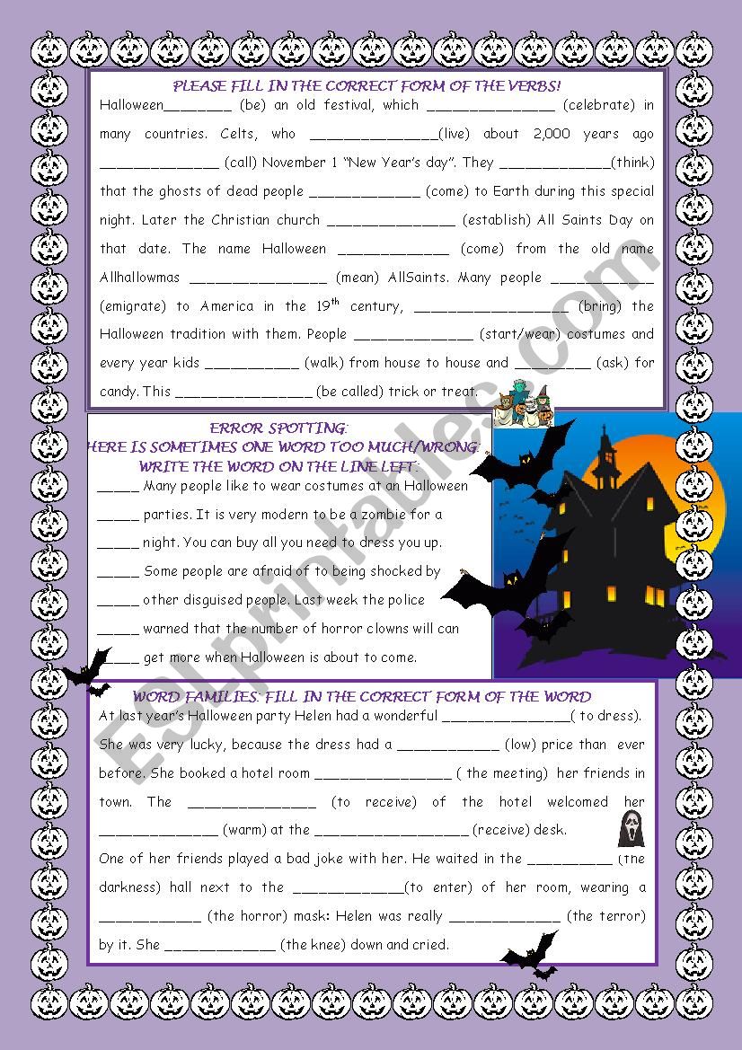 halloween mixed bag worksheet