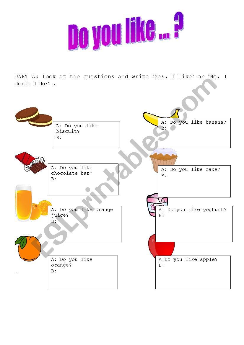 Do You Like ? worksheet