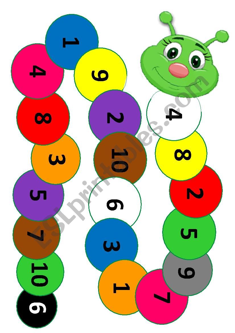 Numbers and colours worksheet