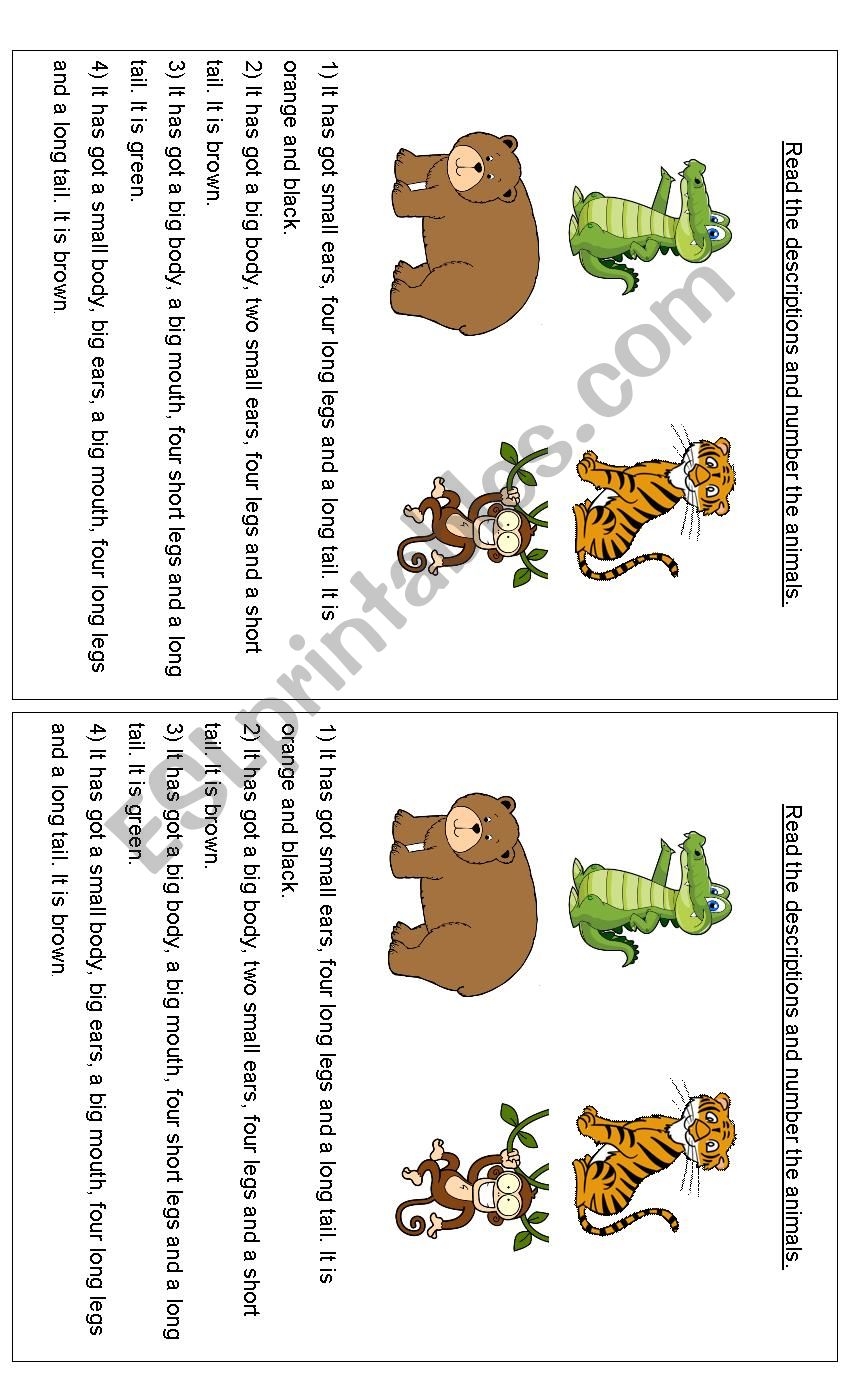 Guess the animal worksheet