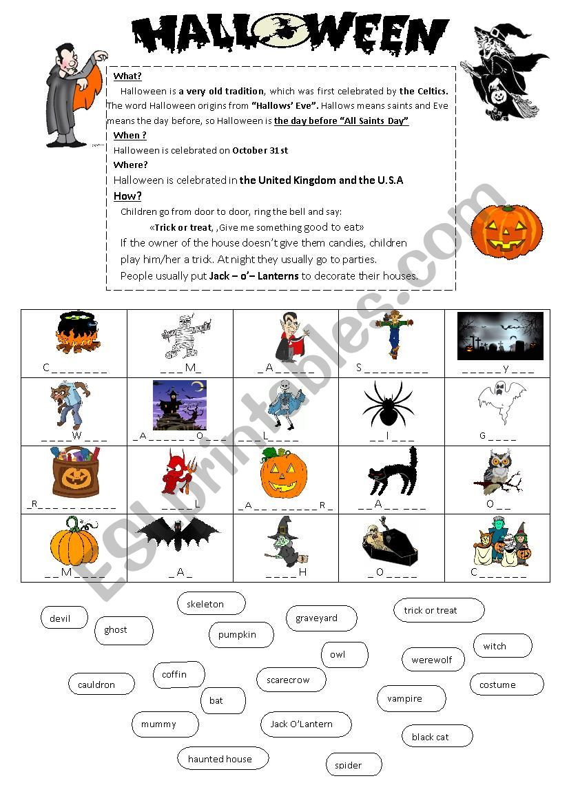 HALLOWEEN worksheet