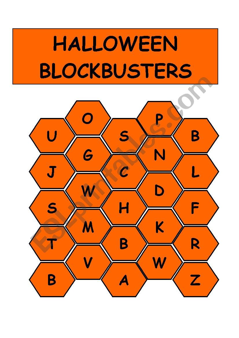 HALLOWEEN BLOCKBUSTERS worksheet