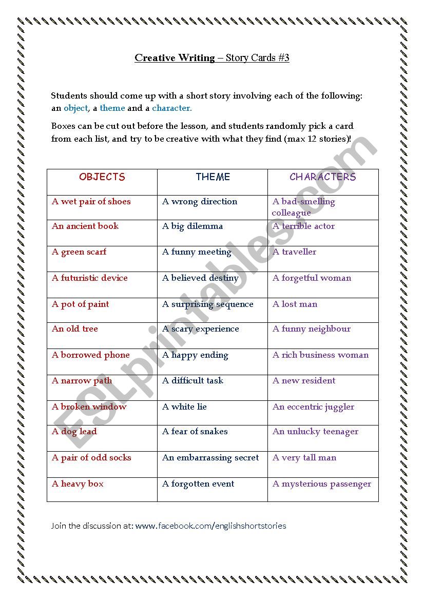 speaking worksheet story telling