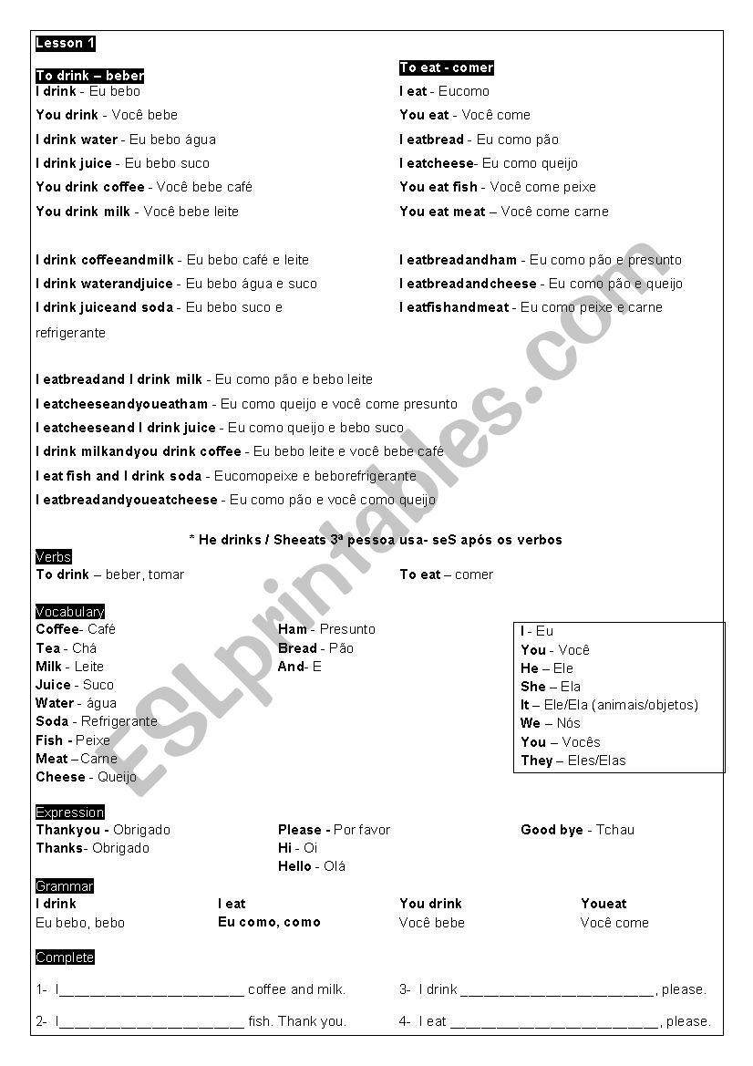 Lesson 1 worksheet