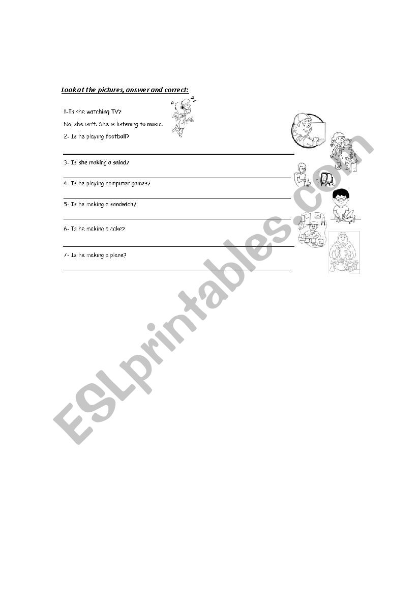 Present Continuous worksheet