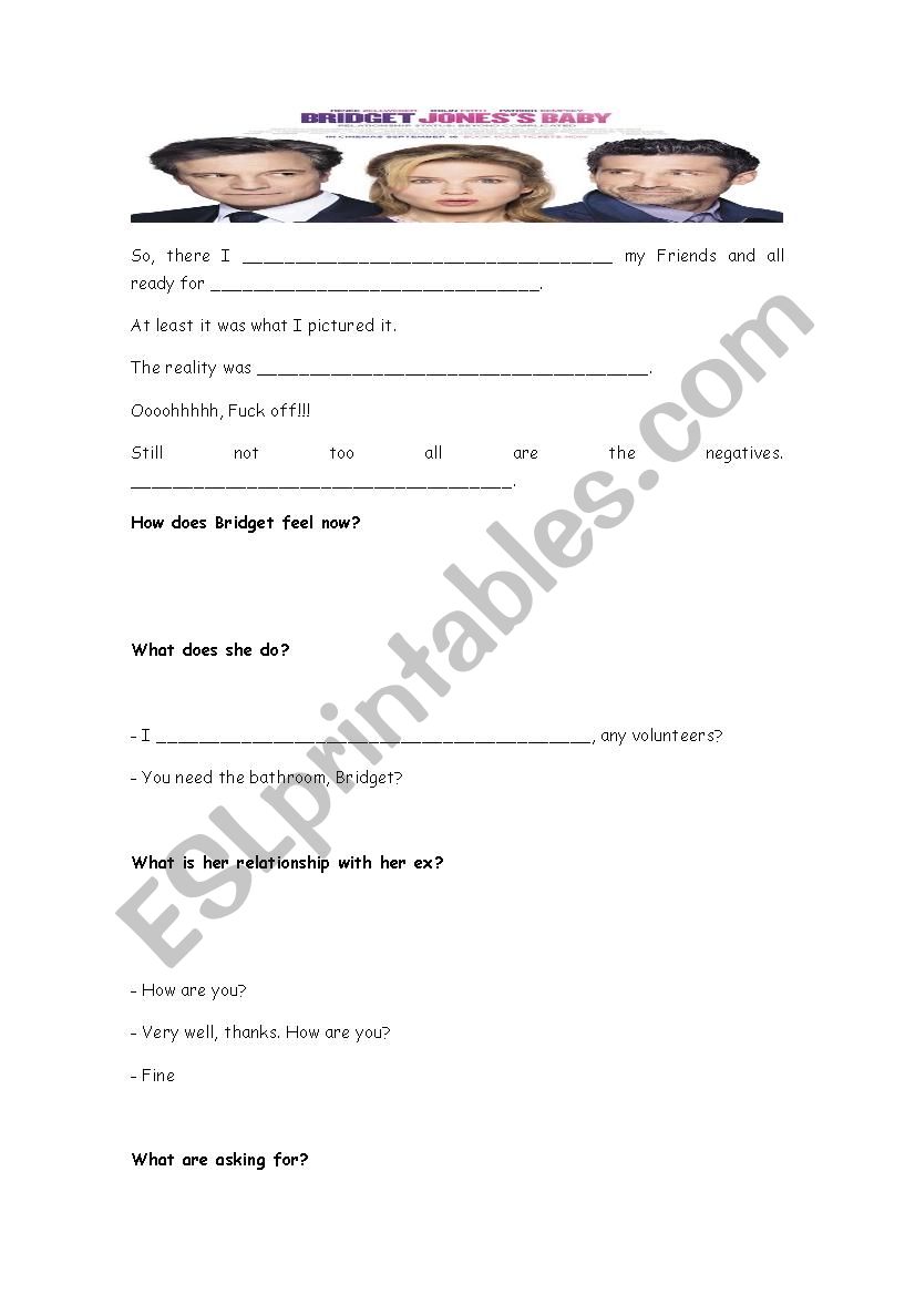 Bridget Jones Baby worksheet