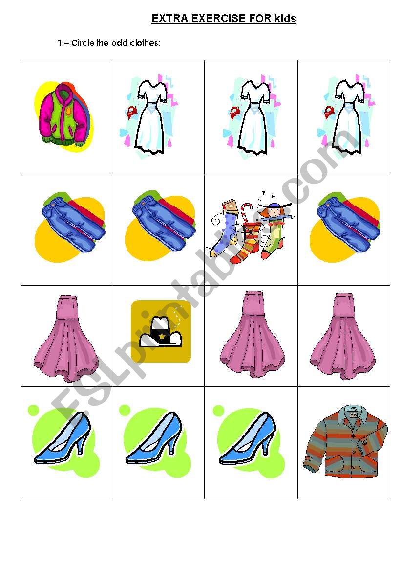 Clothes worksheet