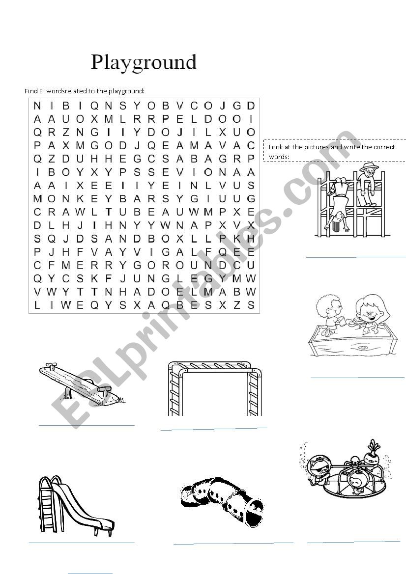 playground worksheet