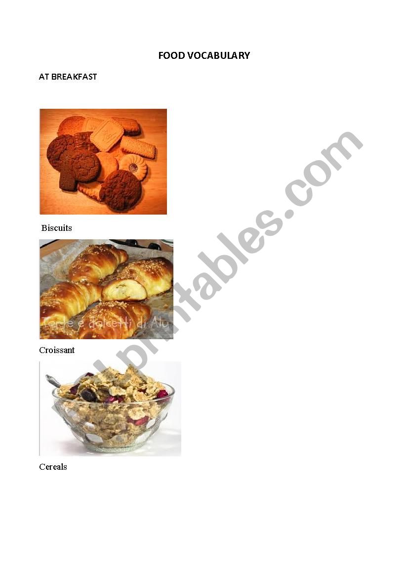 FOOD AND DRINKS worksheet