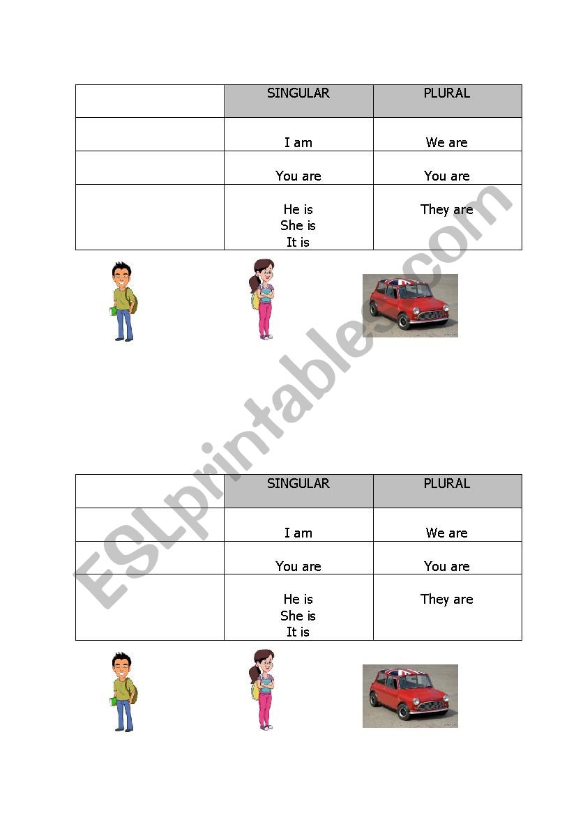 verb BE present tense worksheet