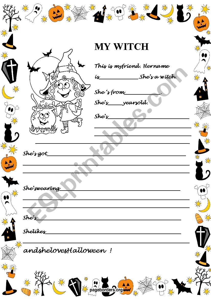 HALLOWEEN DESCRIPTION worksheet