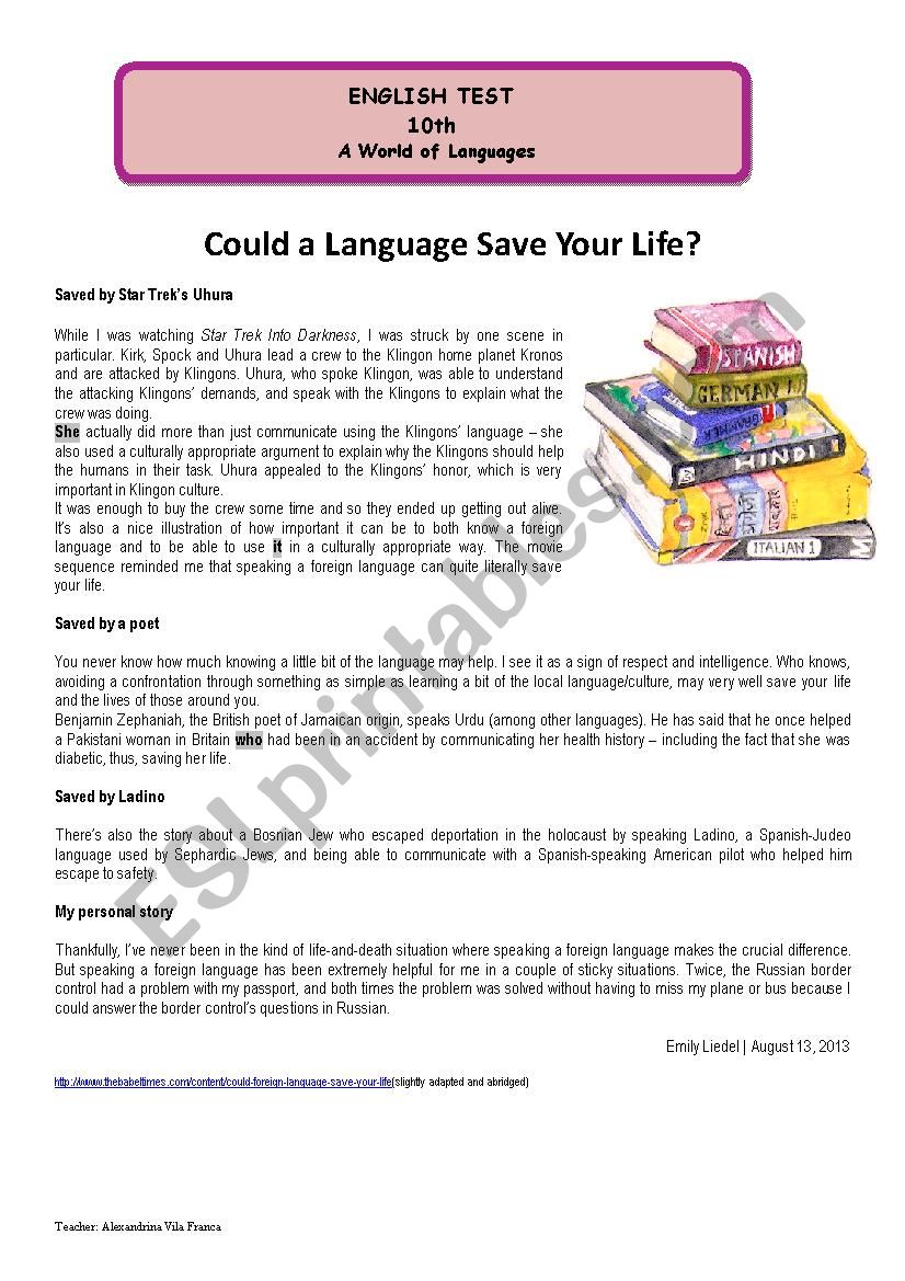 Test - Could a language save your life?