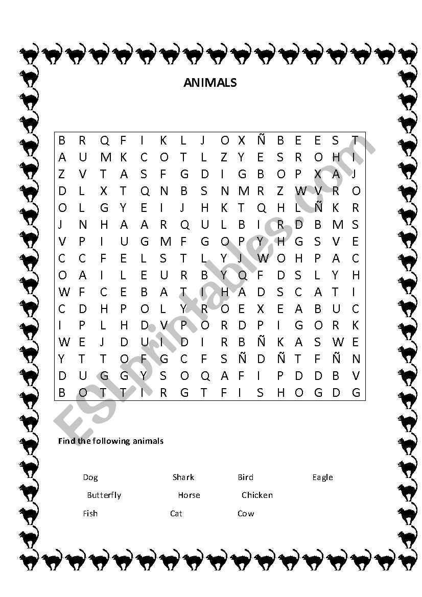 animals worksheet