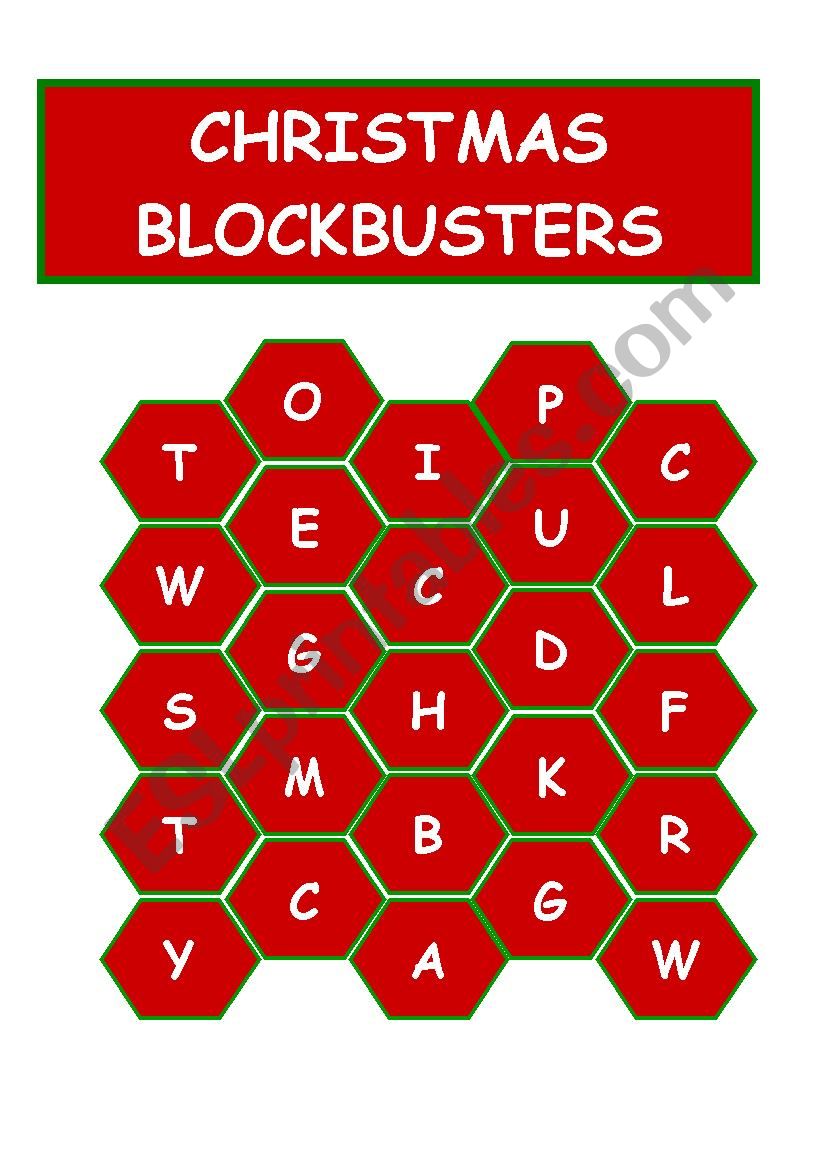 CHRISTMAS BLOCKBUSTERS worksheet