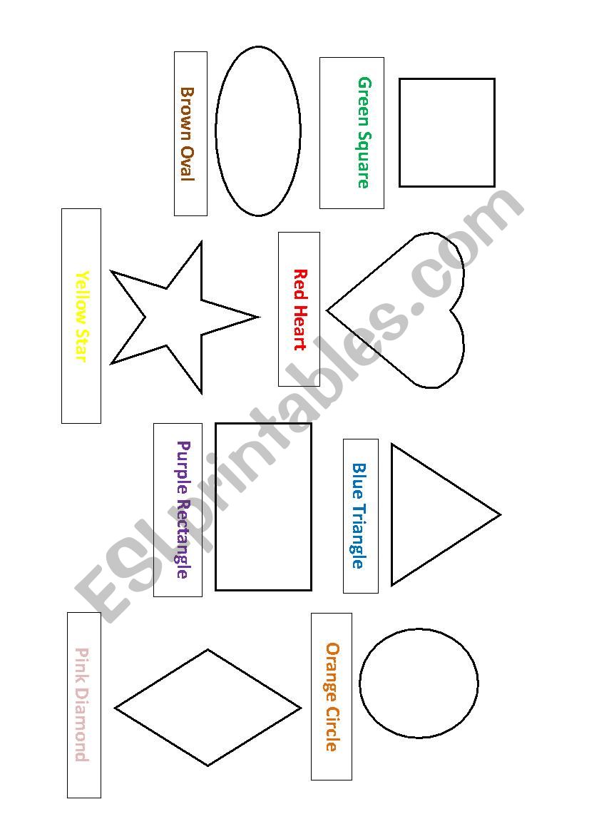 Coloring shapes worksheet