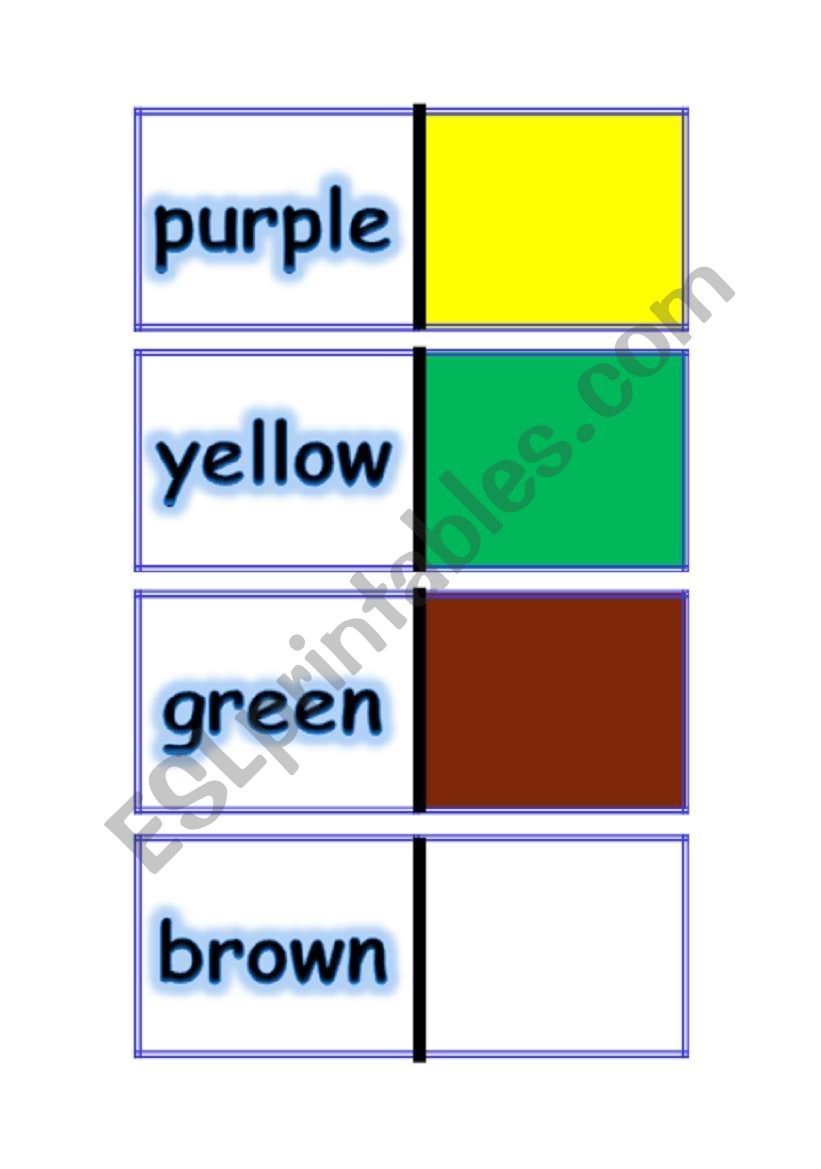 DOMINOES - COLOURS - PART 2 worksheet