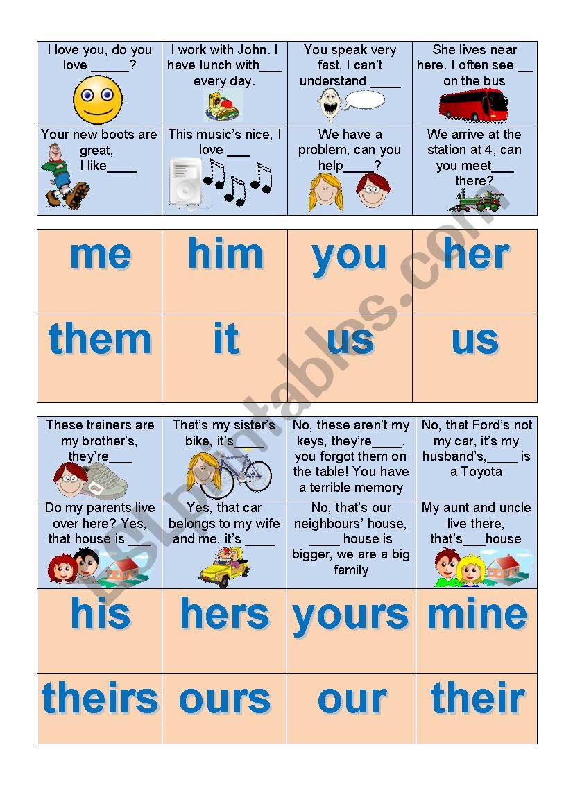 Possessive and Object Pronouns Snap!