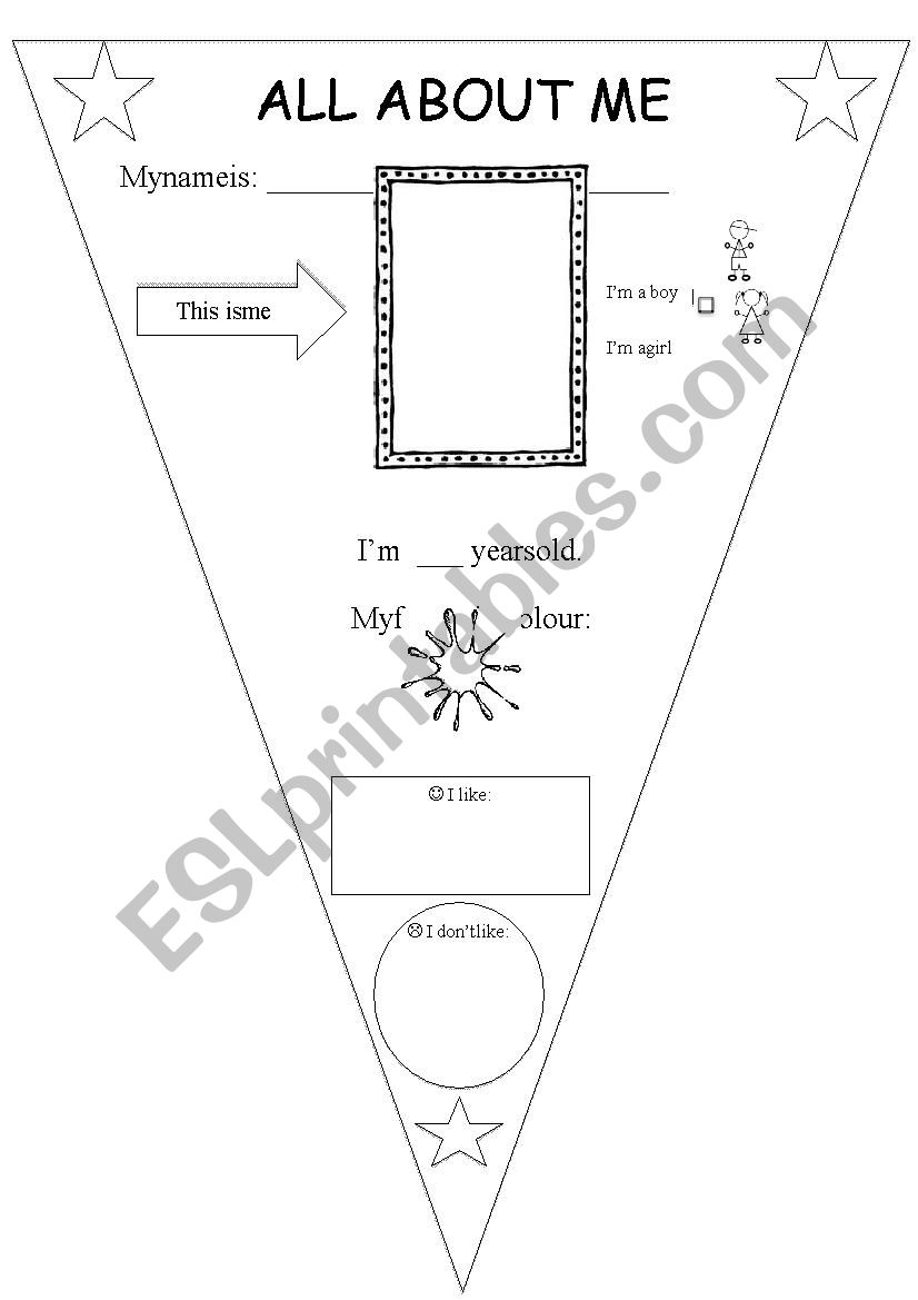 All about me Flag worksheet