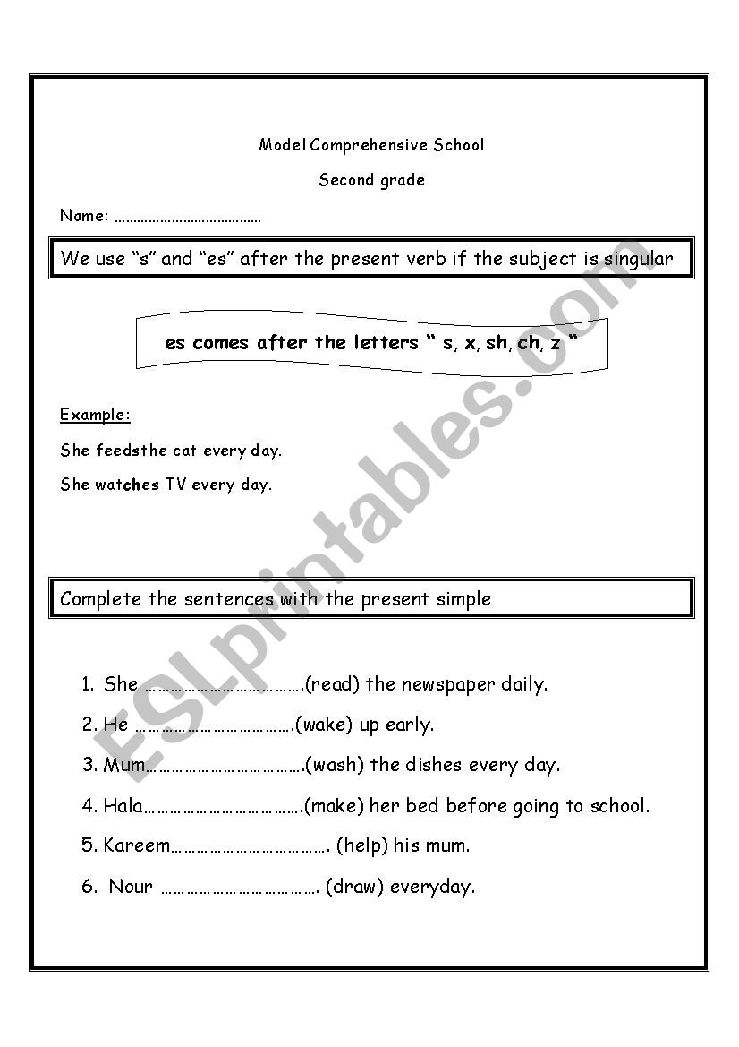 present simple worksheet