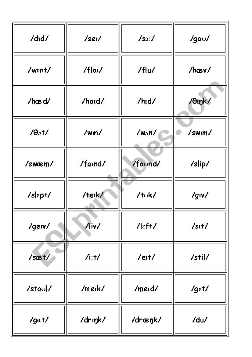 DOMINO GAME ABOUT PAST SIMPLE-IPA SYSTEM